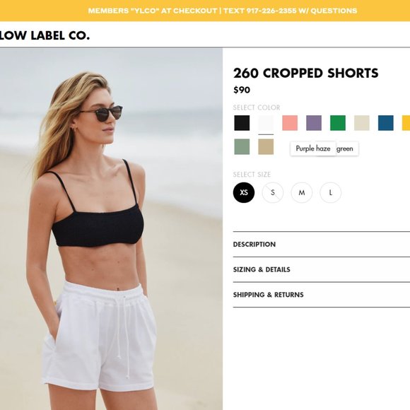 NWT Yellow Label Co. Cropped Shorts - Picture 2 of 2